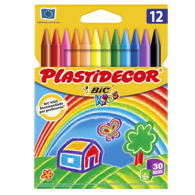 plastidecor bic 875770 ceras 12 colores