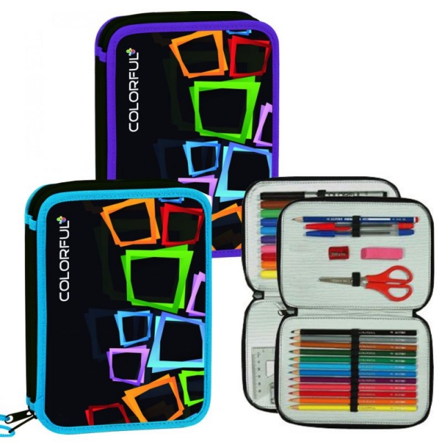 Comprar Plumier estuche cremallera 2 pisos Alpino colorful