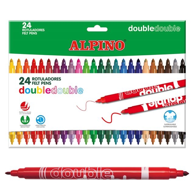 Rotuladores Alpino Double doble punta, 20 Colores