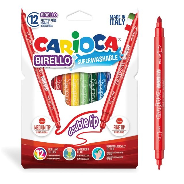 Comprar Rotuladores Carioca Birello doble punta Caja 12  colores