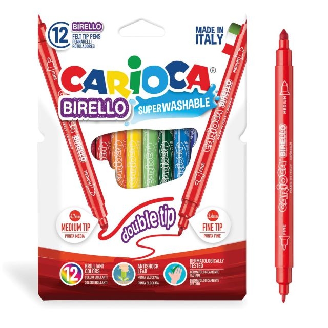 Comprar Rotuladores Carioca Birello doble punta Caja 12 colores
