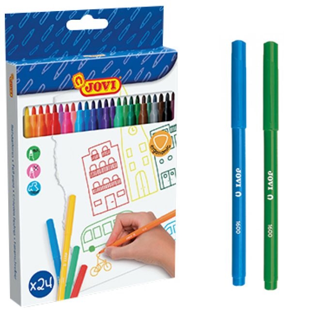 Comprar Caja 24 rotuladores Jovi Lavables escolares punta normal
