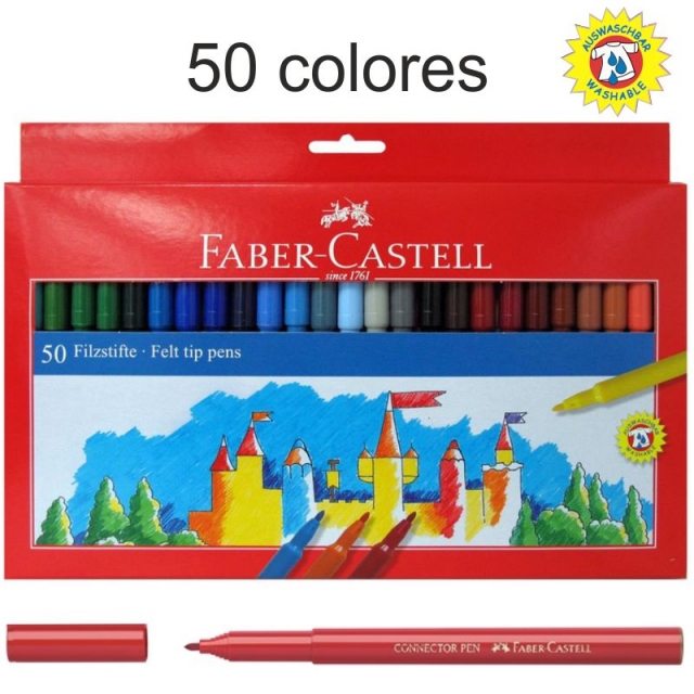 Comprar Rotuladores Faber-Castell 50 Colores, lavables
