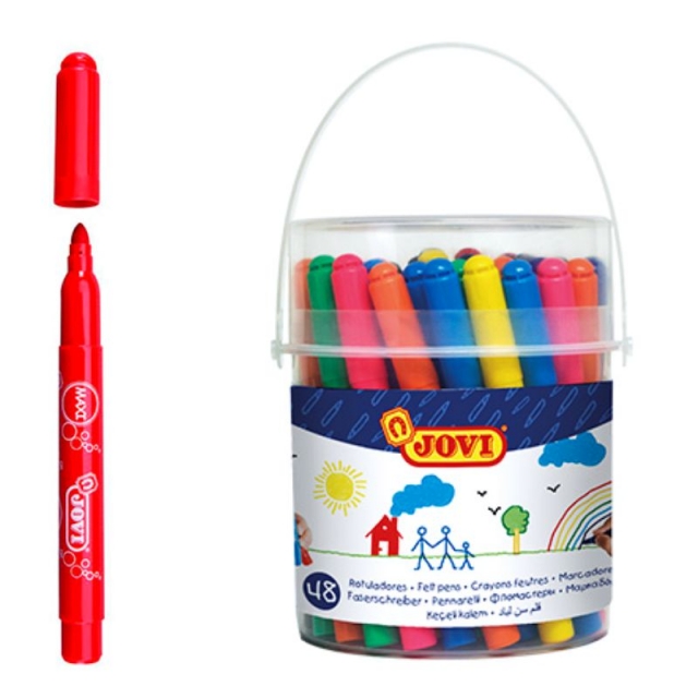 Comprar Rotuladores Jovi Maxi escolares punta gruesa bote 48 Uds.