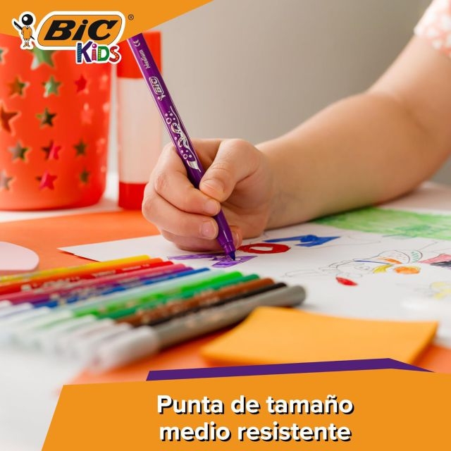 rotuladores super lavables punta media bic kids