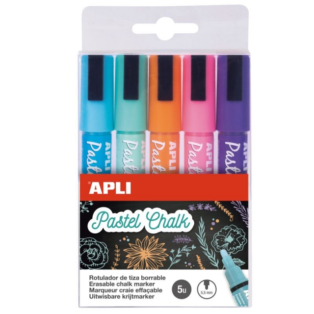 Comprar Rotuladores Tiza Liquida tonos pastel tierra Apli 14735, P/5