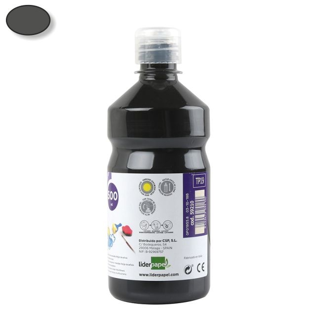 Comprar Témpera escolar líquida Liderpapel TP19 500ml negro
