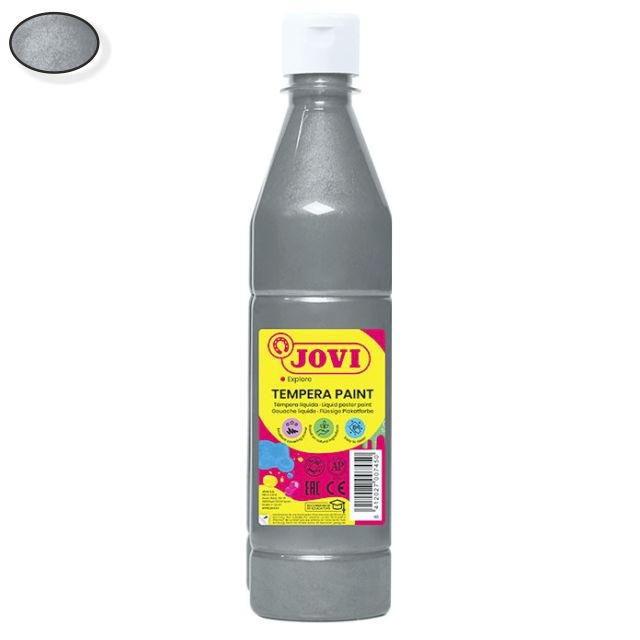 Comprar Tempera escolar Jovi plateada, metalizada plata, 500 ml