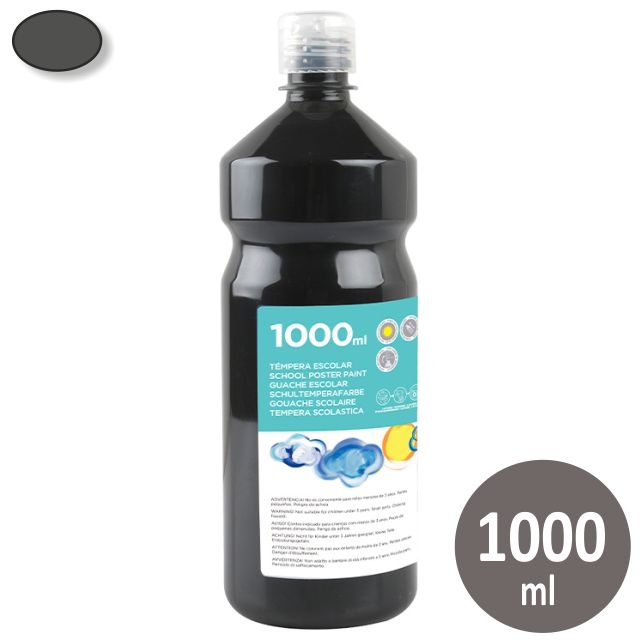 Comprar Tempera líquida preparada escolar 1 litro color negro TP39