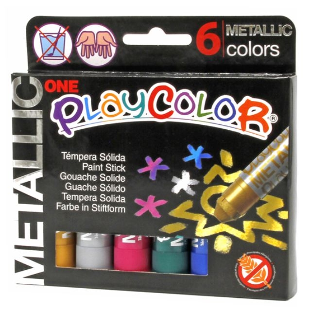 Comprar Tempera Solida pack 6 colores Metalizados Playcolor instant