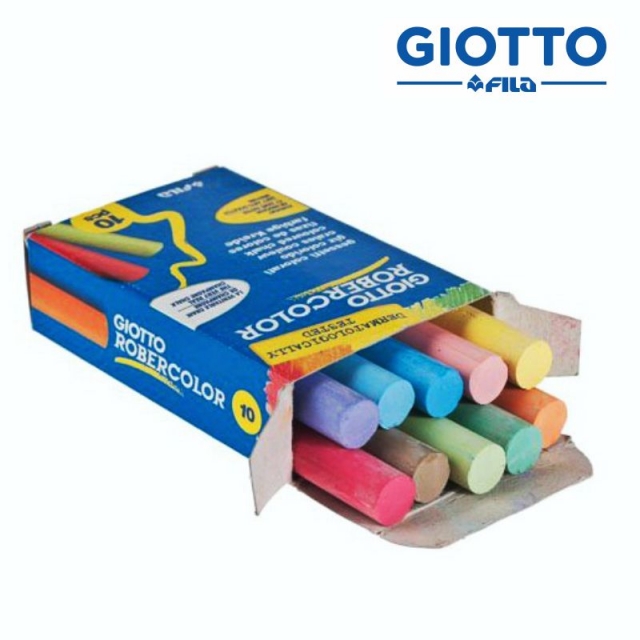 Giotto Robercolor Pack de 10 Tizas Redondas de Colores - Testadas  Dermatologicamente - Compactas y Duraderas - Colores Surtidos - Nucleo  Digital