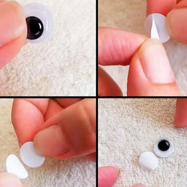ojos negros adhesivos manualidades mx11