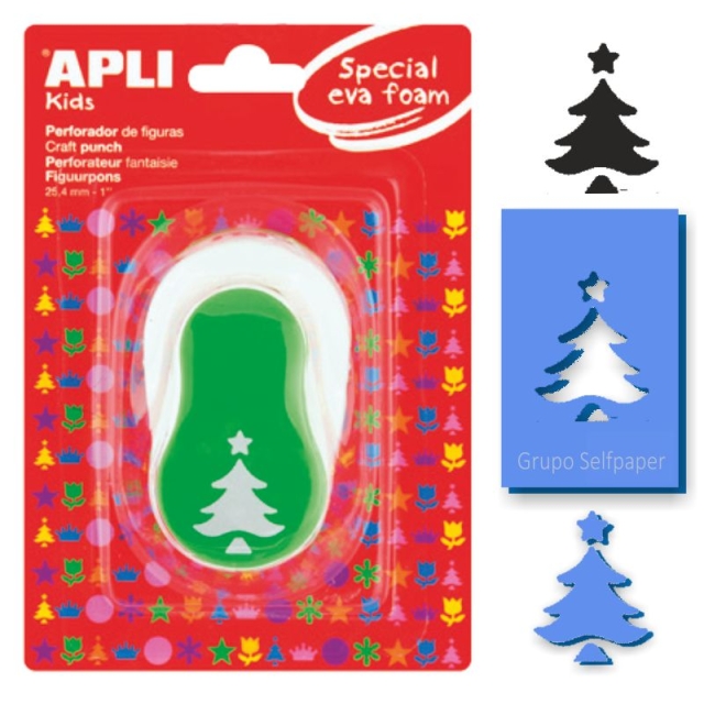 Comprar Taladrador para goma eva con forma de Árbol de Navidad, Apli