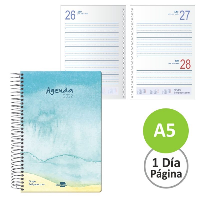 Comprar Agenda anillada espiral 2022 Dia por pagina Syros Playa