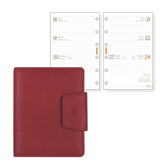 Agenda Mini para bolso, simil piel, Nova 602 rojo 2024