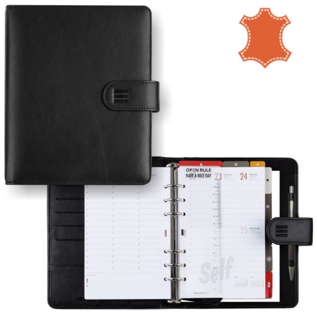 agenda de piel finocam open andrea 500 negro