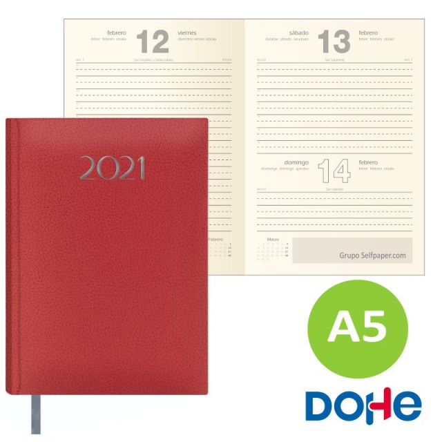agenda dia pagina 14x20 dohe nantes 12632 rojo