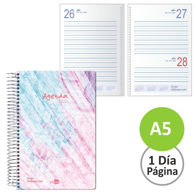 Comprar Agenda diaria espiral metalico 2022, dia pagina Cristal
