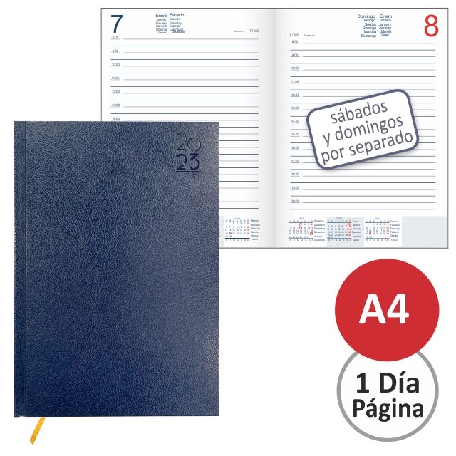 Comprar Agenda Din A4, folio, día por página, Corfú azul, 2023