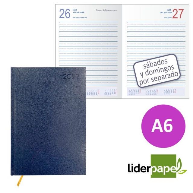 agenda din a6 dia pagina mini corfu azul