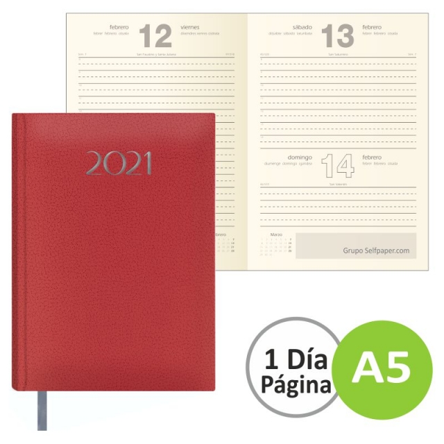 Comprar Agenda Dohe Nantes Día página 14x20, rojo, 2021