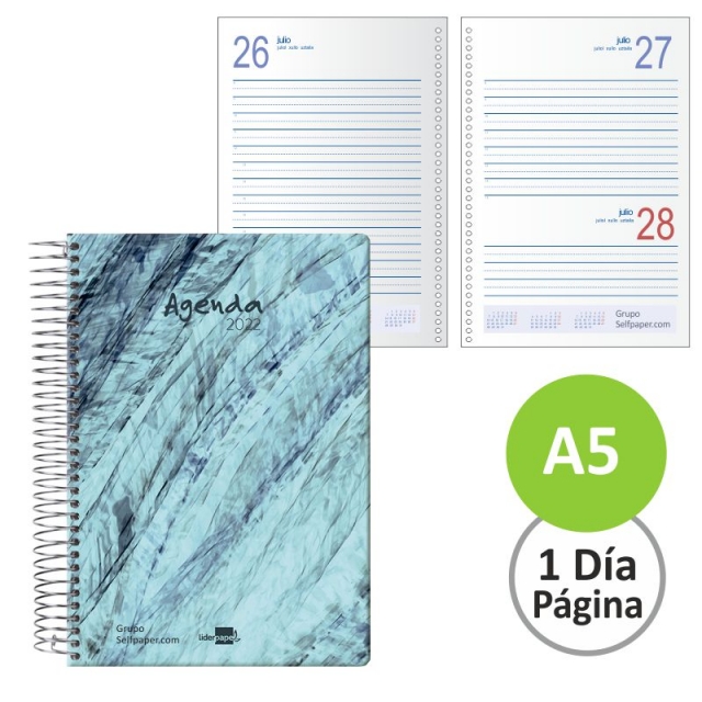 Comprar Agenda espiral gusanillo 2022 dia por pagina Syros Piedra
