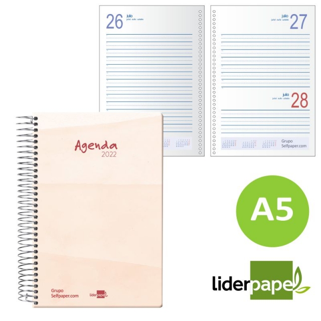 agenda espiral metalico liderpapel syros colores