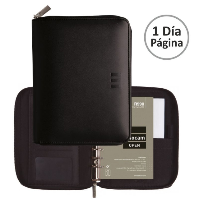 Comprar Agenda Finocam Cremallera Pol 500 día página negro 2023