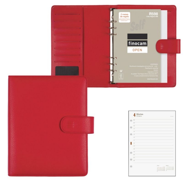 Comprar Agenda Finocam Easy Leo 500 un Dia Pagina Rojo 17x21 cm 2024