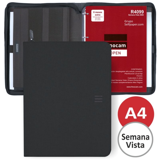 Comprar Agenda Finocam JA964 4000 Din A4 Folio cremallera 2024