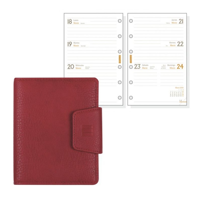 agenda finocam nova 602 para bolso color rojo