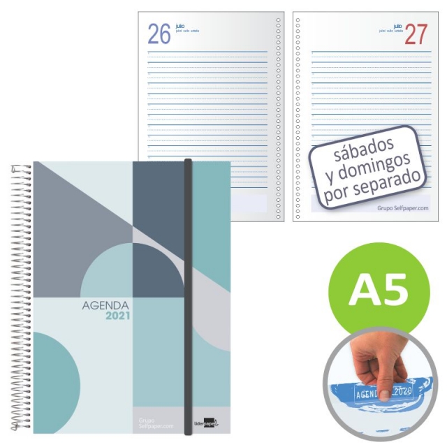 Comprar Agenda 2021 personalizable Din A5 dia página Tinos