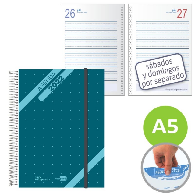 agenda tinos a5 personalizable dia pagina espiral