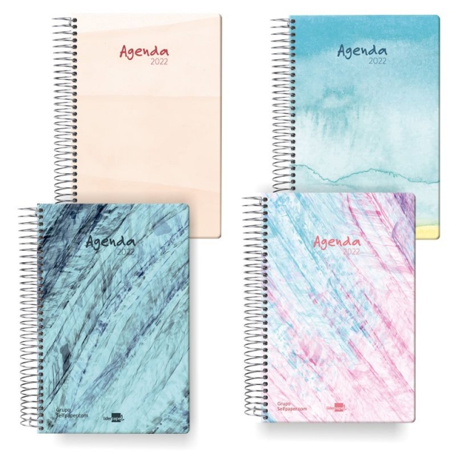 agendas de colores espiral dia pagina 2022