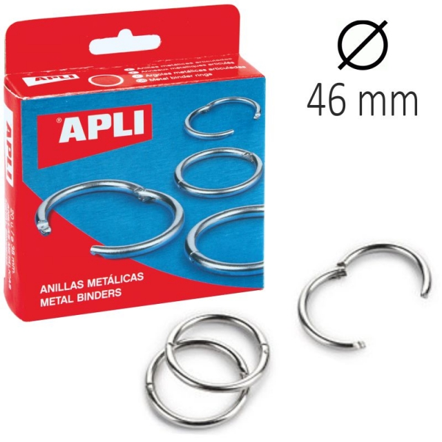 Comprar Anillas Apli grandes 46mm, niqueladas, bisagra C/ 10 uds.