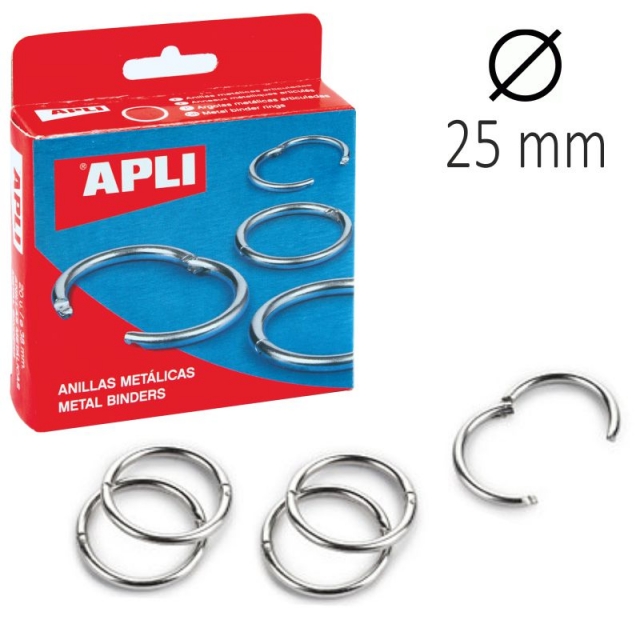Comprar Anillas Metalicas de 25mm de diametro, articuladas Caja 20 u