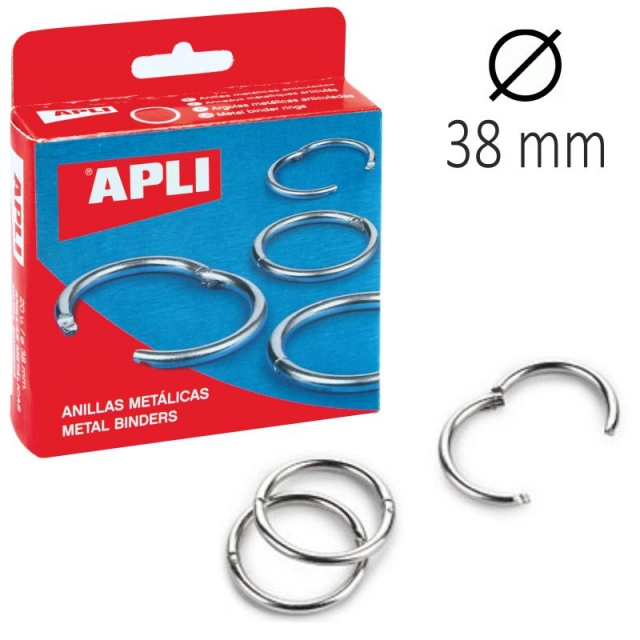 Comprar Anillas niqueladas Apli articuladas 38mm C/ 20 uds.
