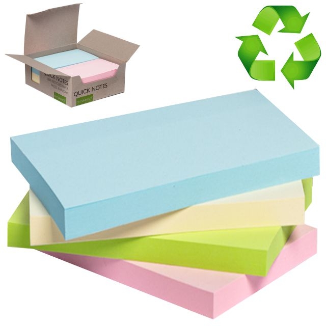 Comprar Bloc de notas adhesivas 76x127 recicladas, colores pastel