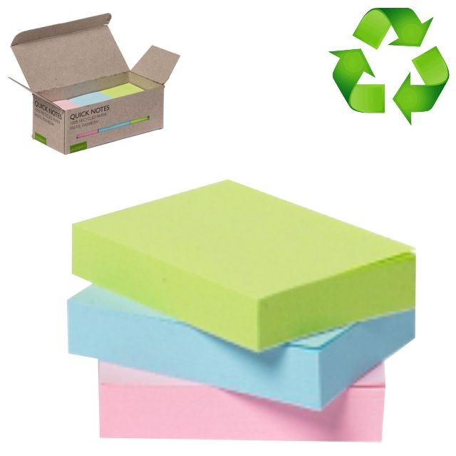 Comprar Bloc de mini notas adhesivas recicladas 38x51 colores pastel