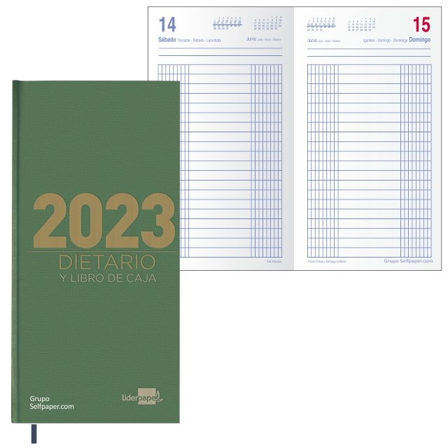 Comprar Dietario 2023, dos tercios de folio, largo, 15x30,5 verde