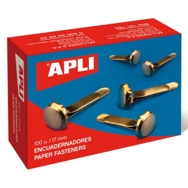 Comprar Encuadernadores 17mm C/100 encuadernadores dorados