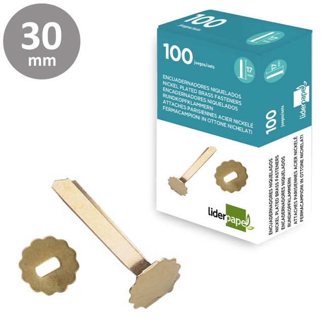 Comprar Encuadernadores arandela 30 mm dorados caja 100 uds