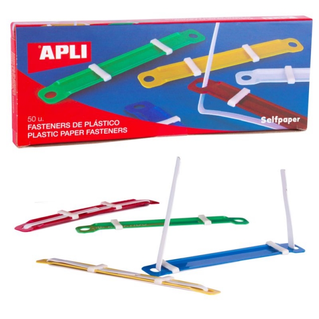 Comprar Encuadernadores Fasteners de Plastico Colores Apli C/50 U