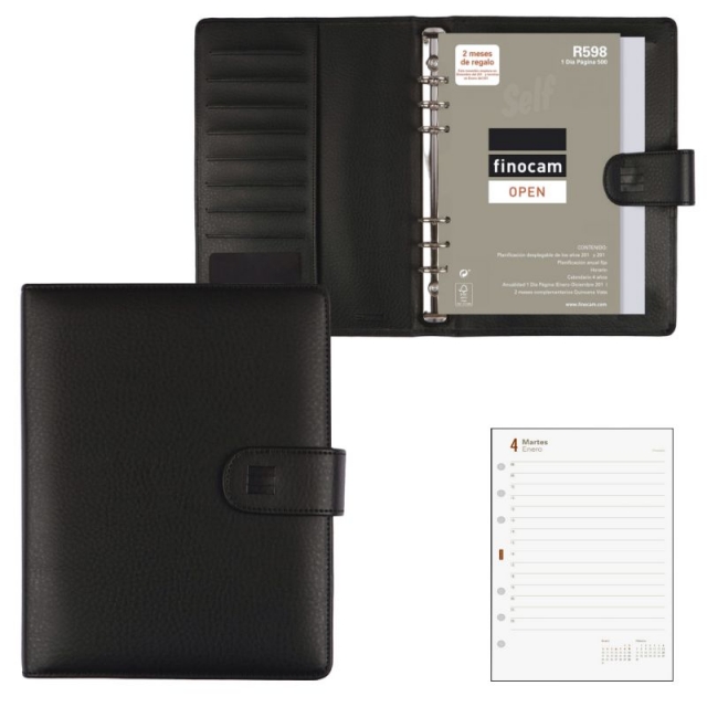 Comprar Finocam Easy Leo 500 negro, Agenda día página 17x21 cm 2023