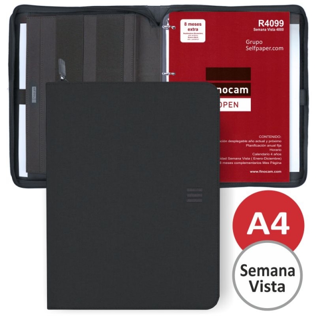 finocam ja964 4000 agenda cremallera din a4 folio