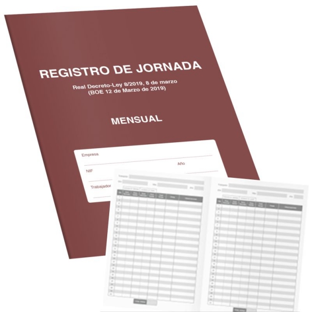 hojas para fichar registro de jornada trabajador