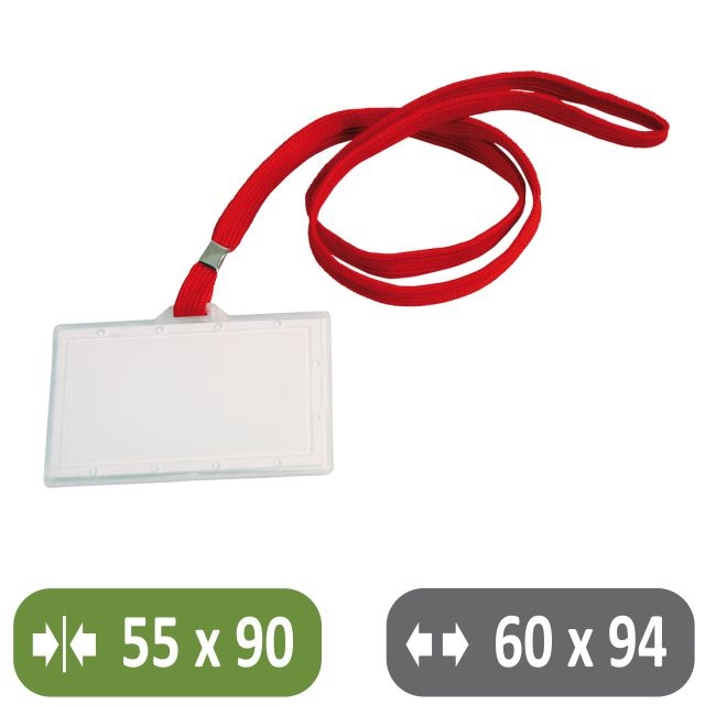 Comprar Identificador portatarjetas con cordón plano Rojo Q-Connect
