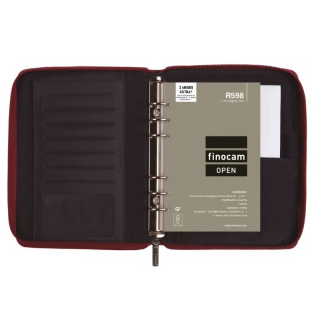 interior agenda finocam cremallera pol 500 burdeos