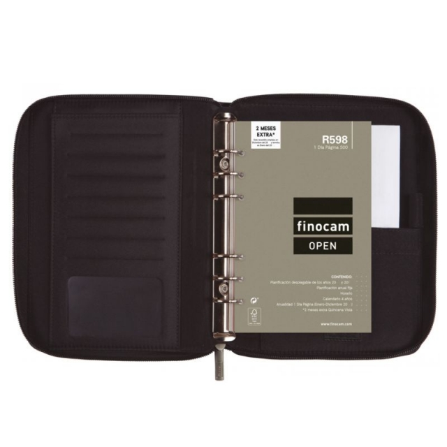 interior agenda finocam cremallera pol 500 negro