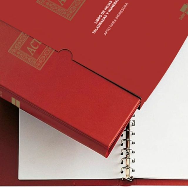 libro actas hojas movibles sueltas anillas